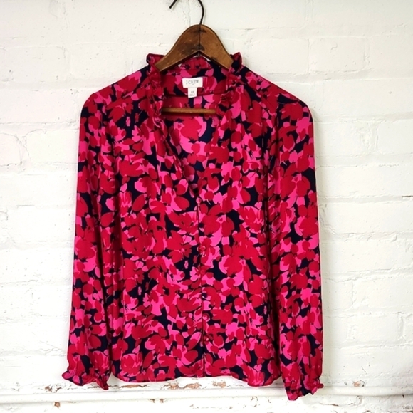 LOFT Tops - J Crew Women's Pink Floral Top  XS
